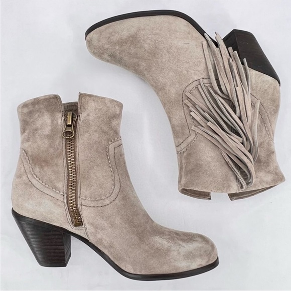 Sam Edlemon Louie Fringe Ankle Boots - Picture 2 of 5